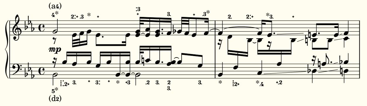 White Christmas excerpt, modified Amiguet notation